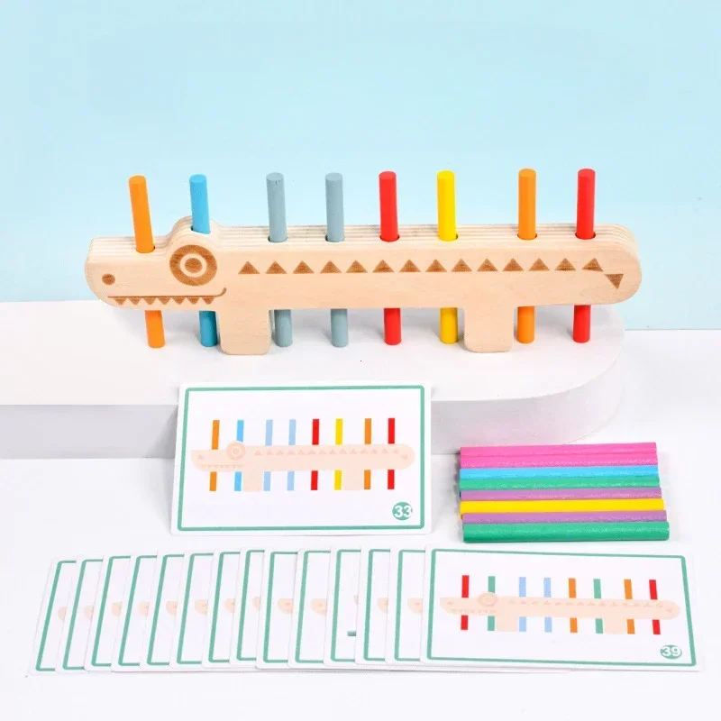 Montessori Toys for Kids Wooden Color Cognition Educational Toys Stick Balance Games Math Toys Fine Motor Toy for Kids Ages 2+