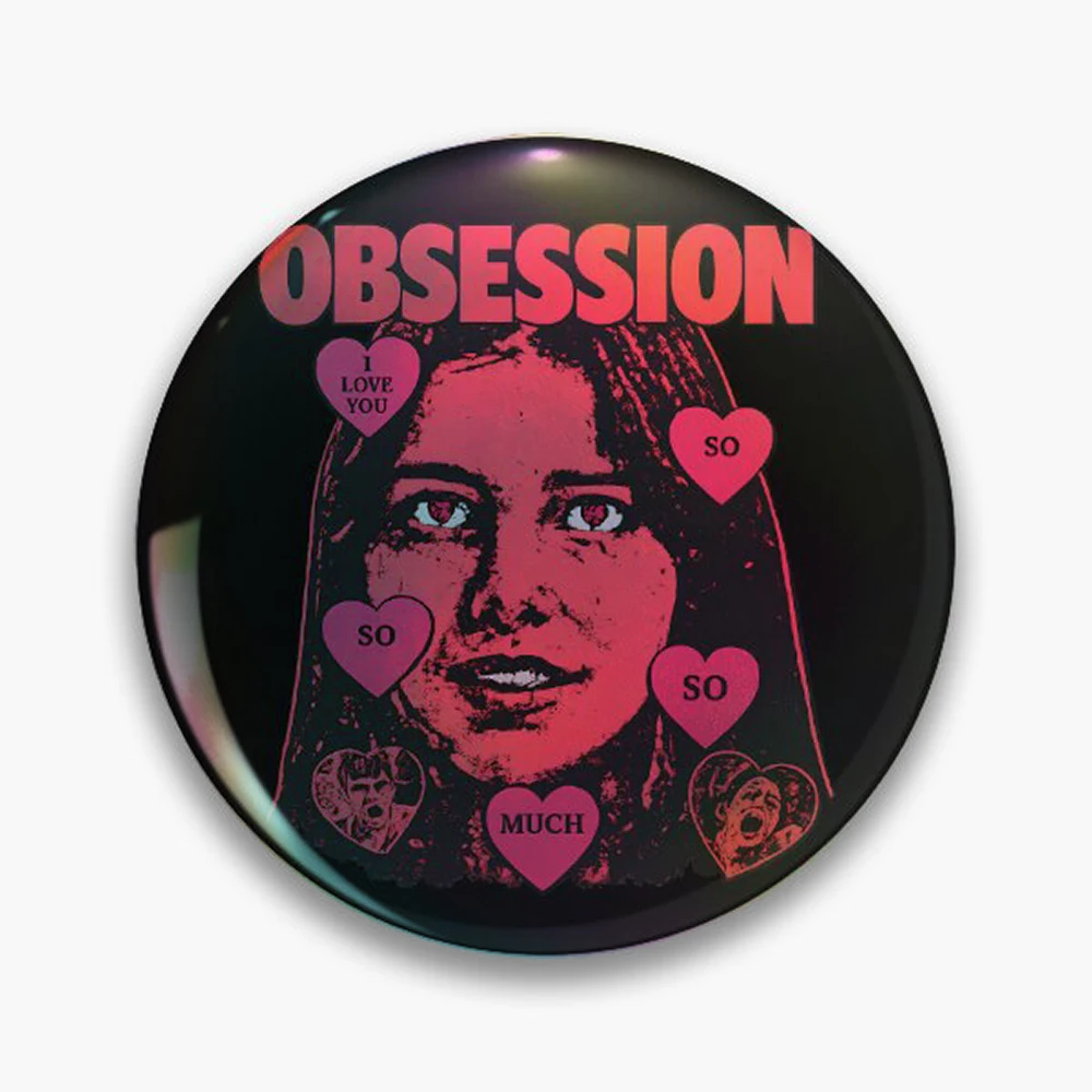 Obsession Movie Pin Holographic Star Heart Pin Brooches Laminated Button Fashion Accessory