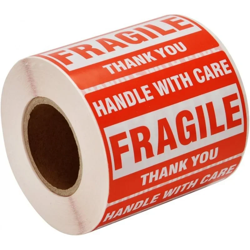 2x3 Fragile Stickers with Care Warning - Labels Stickers,500 Labels/Roll