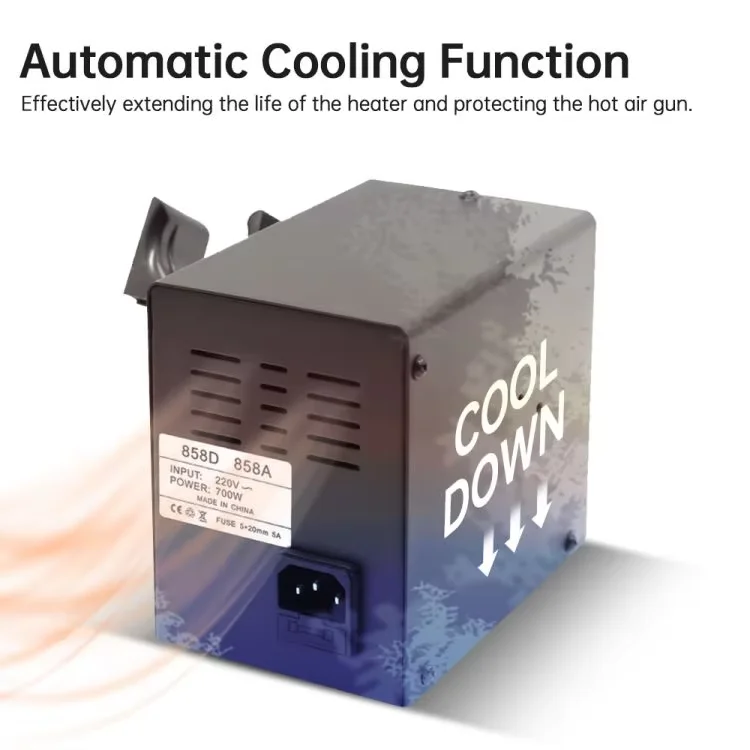 

858D Digital Display Hot Air Gun Desoldering Station Smart Chip Motherboard Mobile Phone Repair Soldering Station Hot Air Gun