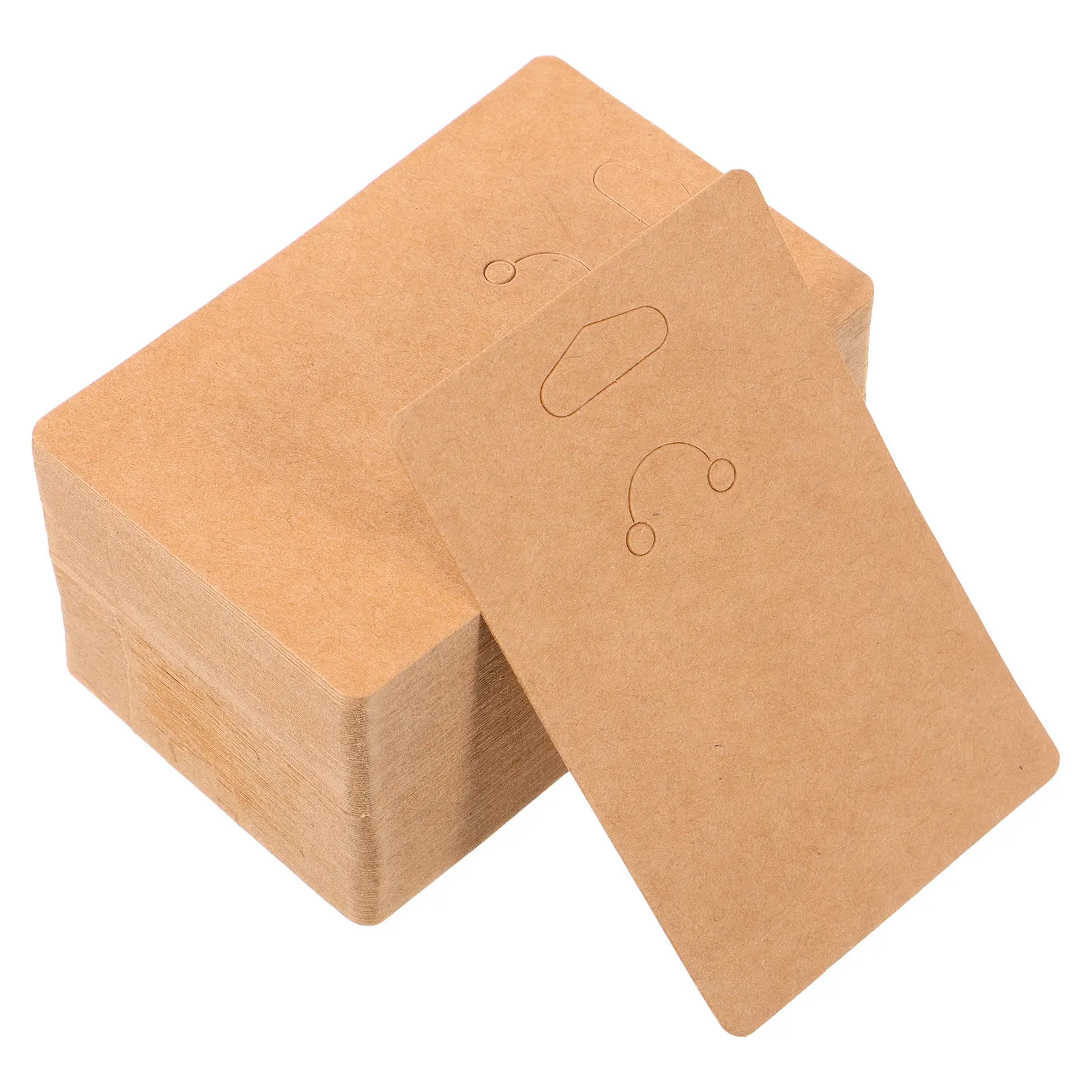 100Pcs Kraft Paper Keychain Display Cards Rustic Brown Card Holder for Jewelry Packaging Small Business Accessories Supplies