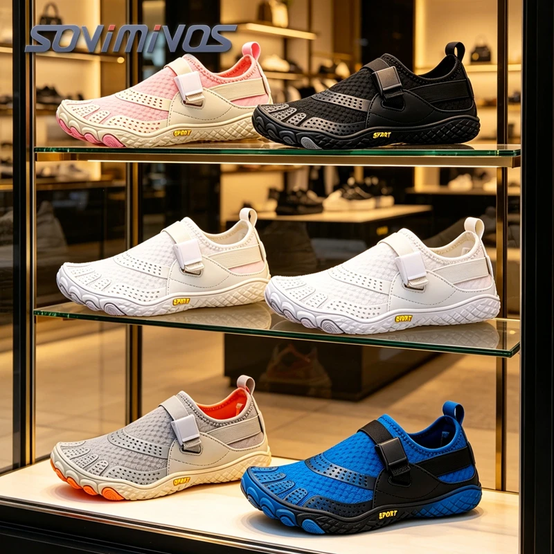 

Men Women Water Shoes, SOVIMIVOS Barefoot Five Toes Aqua Socks Non-Slip Breathable Swim Shoes for Beach Pool Kayaking Snorkeling