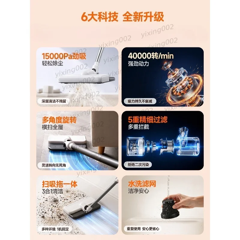 Wireless Handheld Vacuum Cleaner 3‑in‑1 Sweep Suction Mop Strong Suction Cordless Household Cleaning Machine