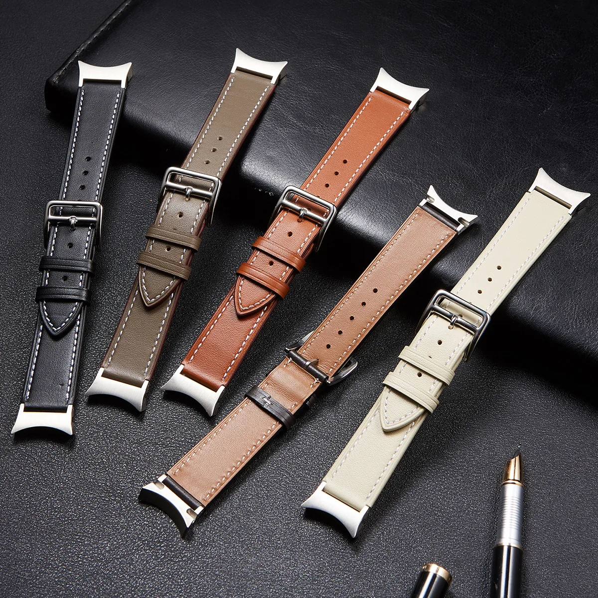 No Gaps Leather Band For Samsung Galaxy Watch 5/6/pro/4/classic 44mm 40mm 46mm 42mm smartwatch belt Bracelet correa Watch4 strap