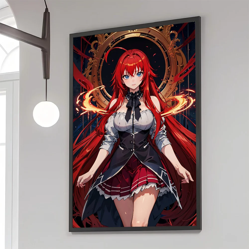 1pc Rias Gremory Anime Girls Poster Movie Sticky Posters Retro Kraft Paper Sticker DIY Room Bar Cafe Aesthetic Art Wall Painting