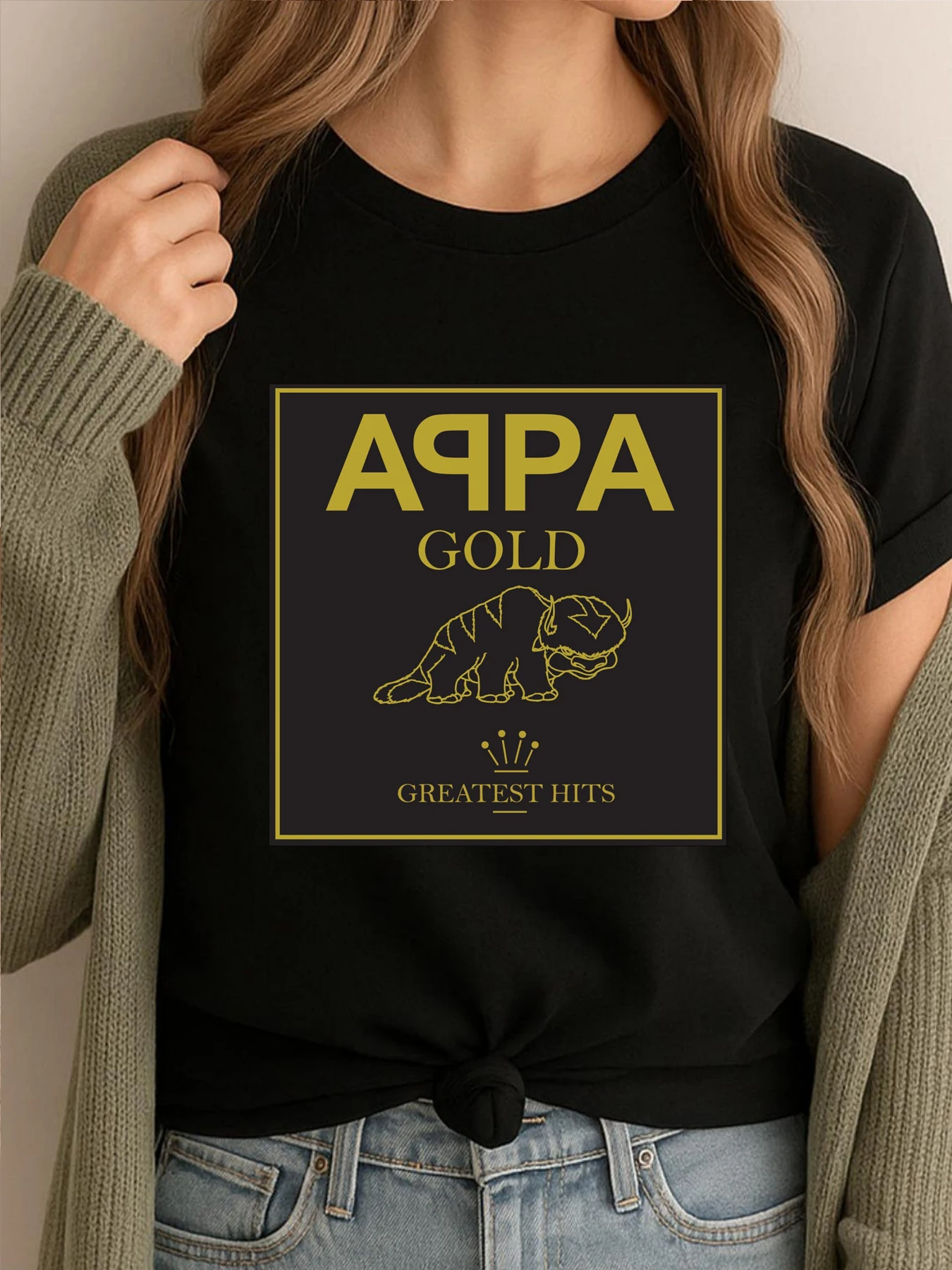 أحدث المطبوعة التي شيرت أبا الذهب الرجال الملابس الشتاء الشارع الشهير الجرافيك تيز المرأة المتضخم تي شيرت بلايز عادية