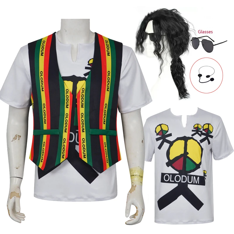 

Men's Michael Jackson Olodum Vest Tank Top Sleeveless Shirt MJ Cosplay Costume Brazil Anti-War Peace Design for Stage Performanc