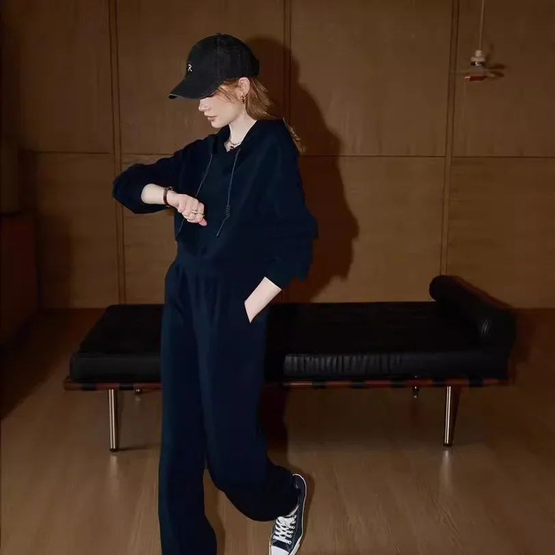 

Home Spring 2026 New Casual Sports 2-Piece Set Women's Hooded Sweatshirt and Pants Fashionable Outdoor Wear