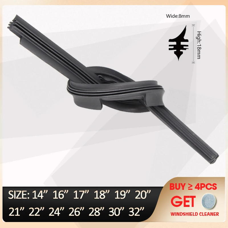 

2pcs Car Vehicle Insert Rubber strip For Valeo Type Beam Wiper Blade (Refill) 14" 16" 17" 18" 19" 20" 21" 22" 24" 26" 28" 30"32"