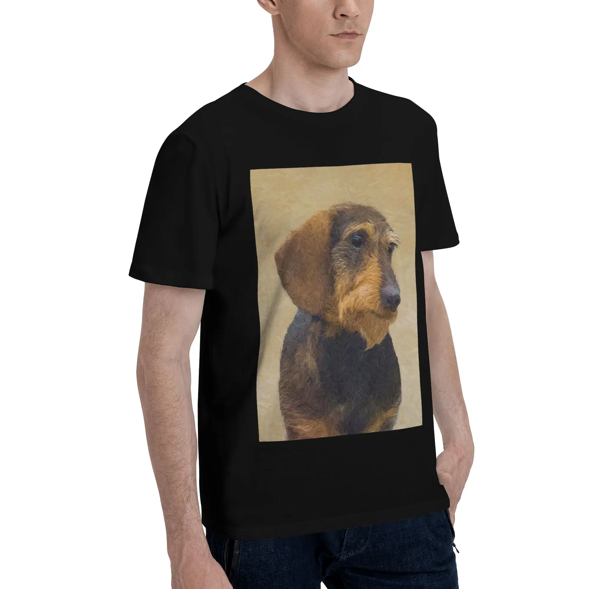 

Такса (мужская футболка с ворсом, футболки больших размеров, мужские хлопковые футболки с круглым вырезом, короткие летние мужские футболки