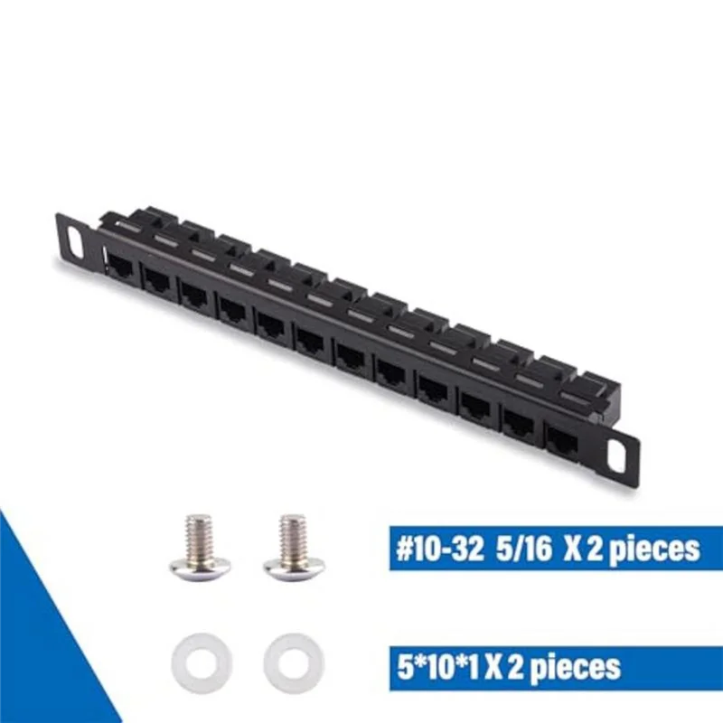 【Schlankes Design】Cat5e/Cat6-Kabel-Patchpanel, 12-Port-Netzwerk-Kabel-Organizer-Rack, ungeschirmt für Kabelmanagement