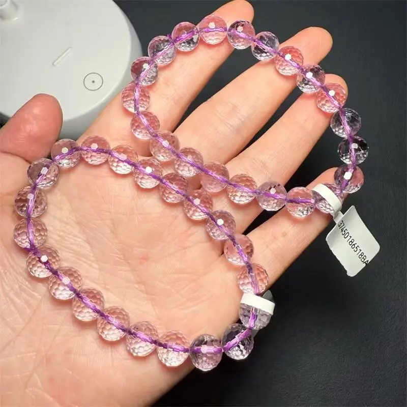 

Natural Brazilian Facet Amethyst Bead Bracelet Women Reiki Healing Strand Bangles Jewelry For Female Gift 1PCS 8/9/11MM