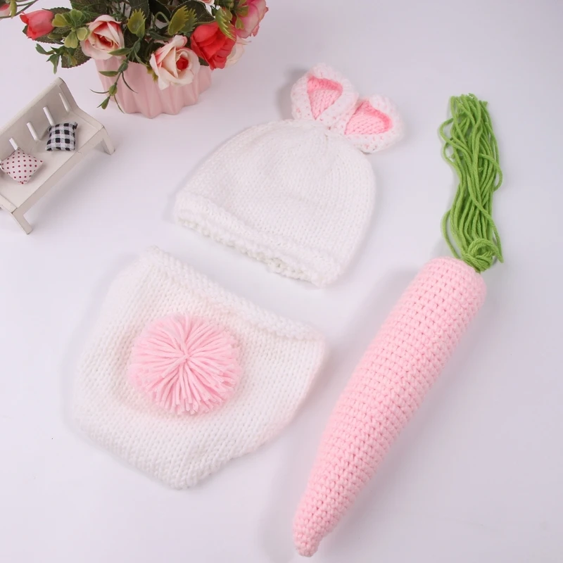 Newborn Baby Clothes Girls Boys Crochet Rabbit Costume Photo Photography Props