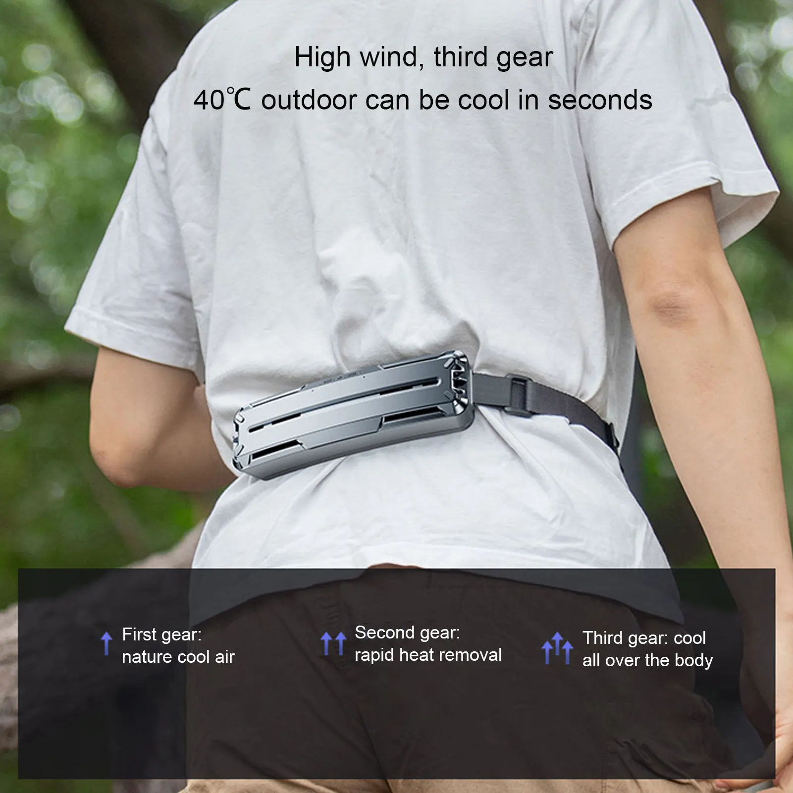 

Waist Fan Wearable Waist Fan Multifunctional 3 Speeds Adjustable Ice Compress Efficient Wide Angles Belt Fan for Outdoor Sports