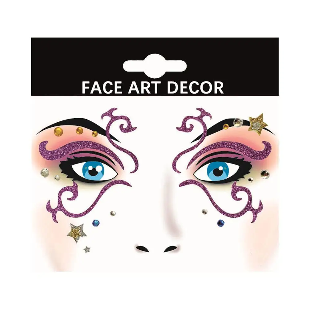 Halloween Face Self- Adhesive Glitter Jewel Tattoo Festival Makeup Sticker Patches Party Rave A9d7