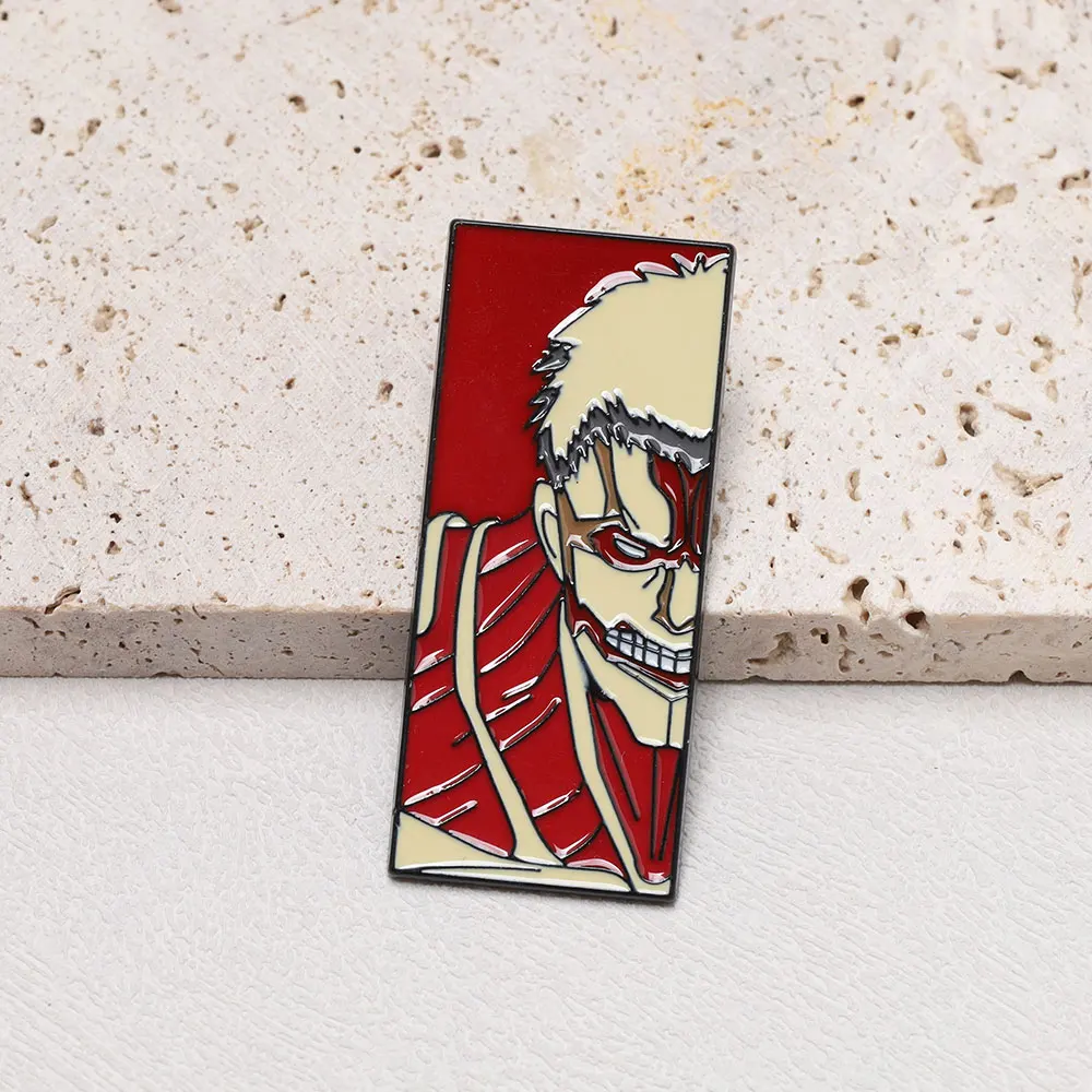 5pcs Anime Attack Titan Cartoon Enamel Brooch Funny Founding Titan Metal Badge Lapel Pin Cosplay Jewelry Accessories Fan Gifts image 6