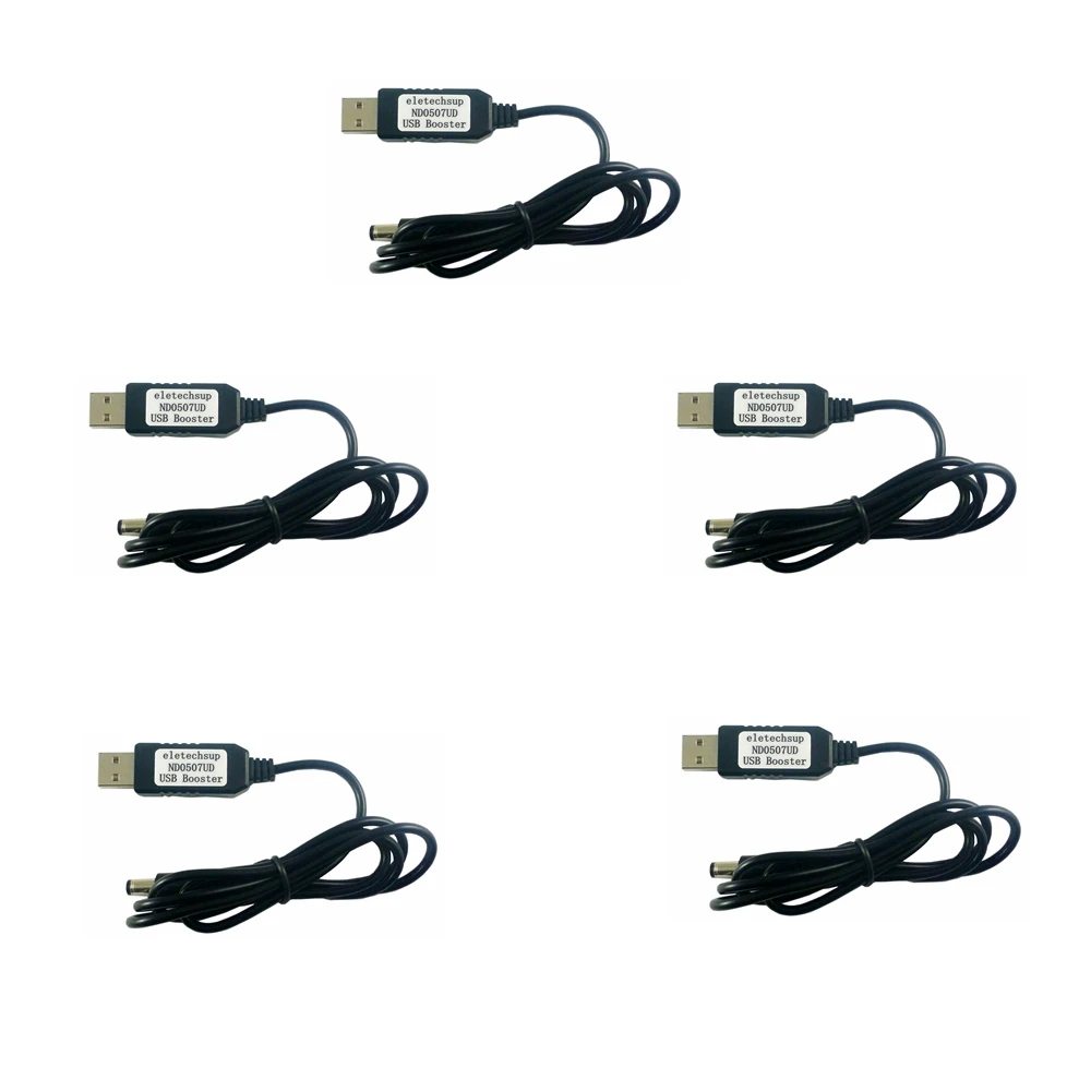 

5 PCS 5V to 9V/12V USB A to DC 5.5*2.1mm Boost DC-DC Conerter Voltage Step-up Cable for Arduino Wifi Router Mobile Power