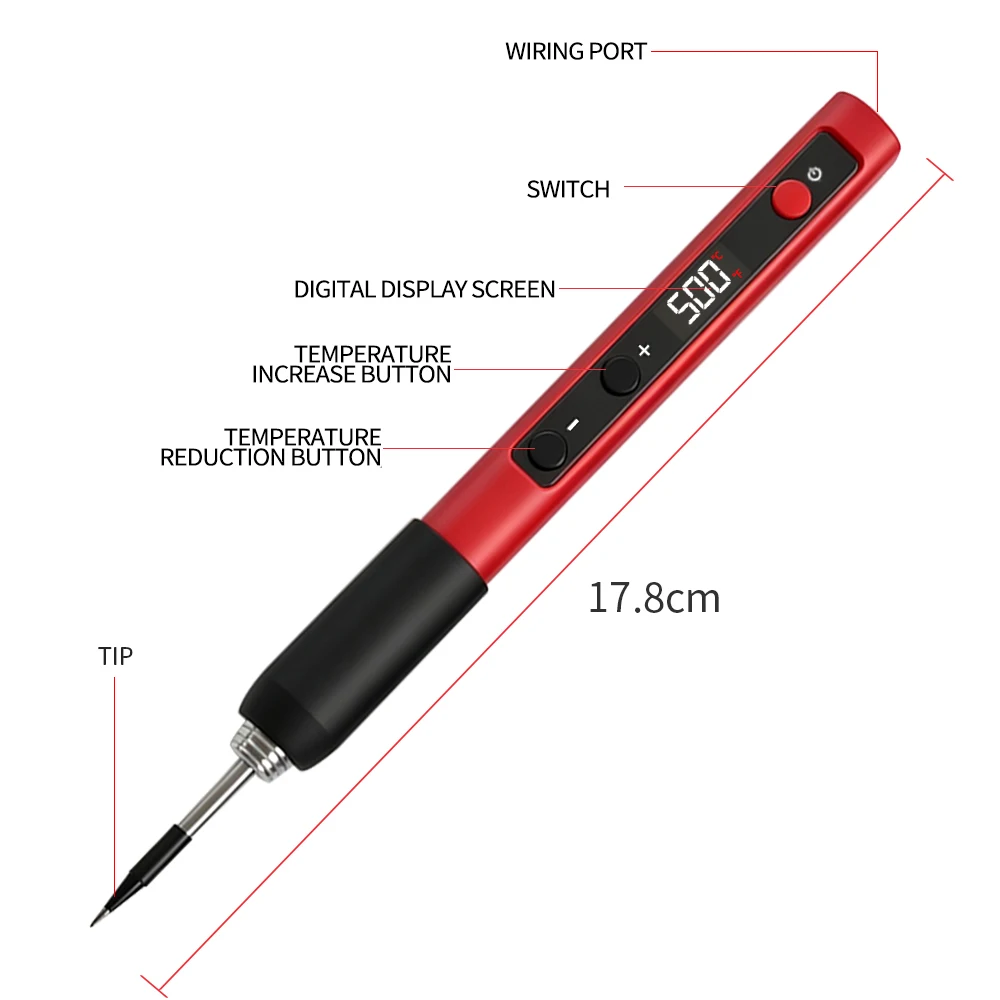 T65/C153 USB Digitaler Lötkolben Typ-C Digitaler Elektrischer Lötkolben mit Einstellbarer Temperatur DIY Heizung Reparatur Schweißwerkzeug – Detail 26