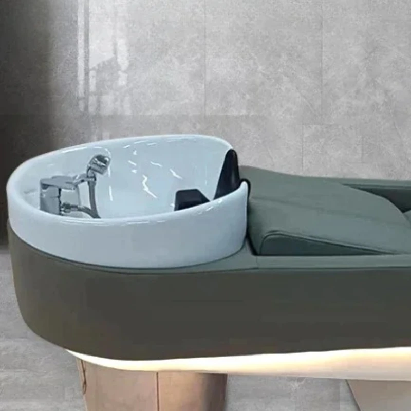 

Italian Lying Light Luxury Shampoo Basin Stand Chair Hair Spa Hairdressing Washbasin Nursing Bed Professional Products Cadeira