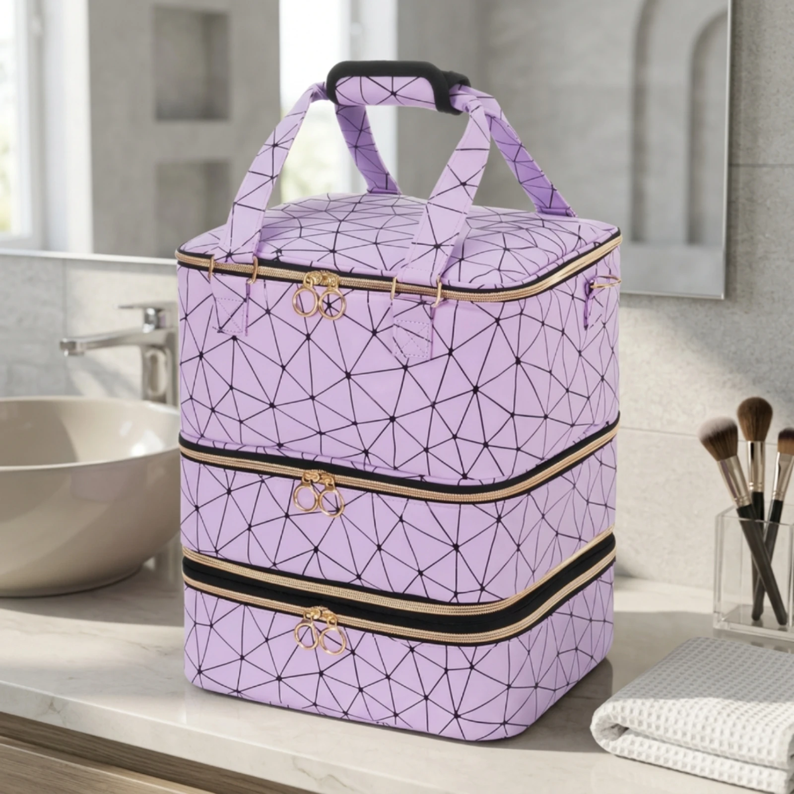 Nail Polish Organizer Detachable Nail Polish Storage Bag Cosmetic Organizer with Compartments Travel Structured for Manicurists