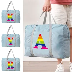 Bolsas de fin de semana para mujer, bolsos de viaje para llevar en deportes, gimnasio, bolsa de lona de entrenamiento, bolso de hombro nocturno, serie con patrón de arcoíris 2024