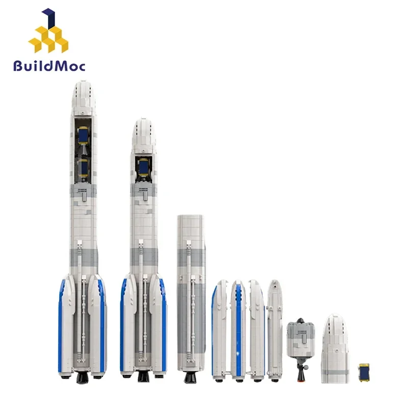 BuildMoc 1:110 Saturn V Scale ESA Arianespace Arianeal Five 5 And Six 6 Rocket Building Blocks Kit Space Satellite Vehicle Toys