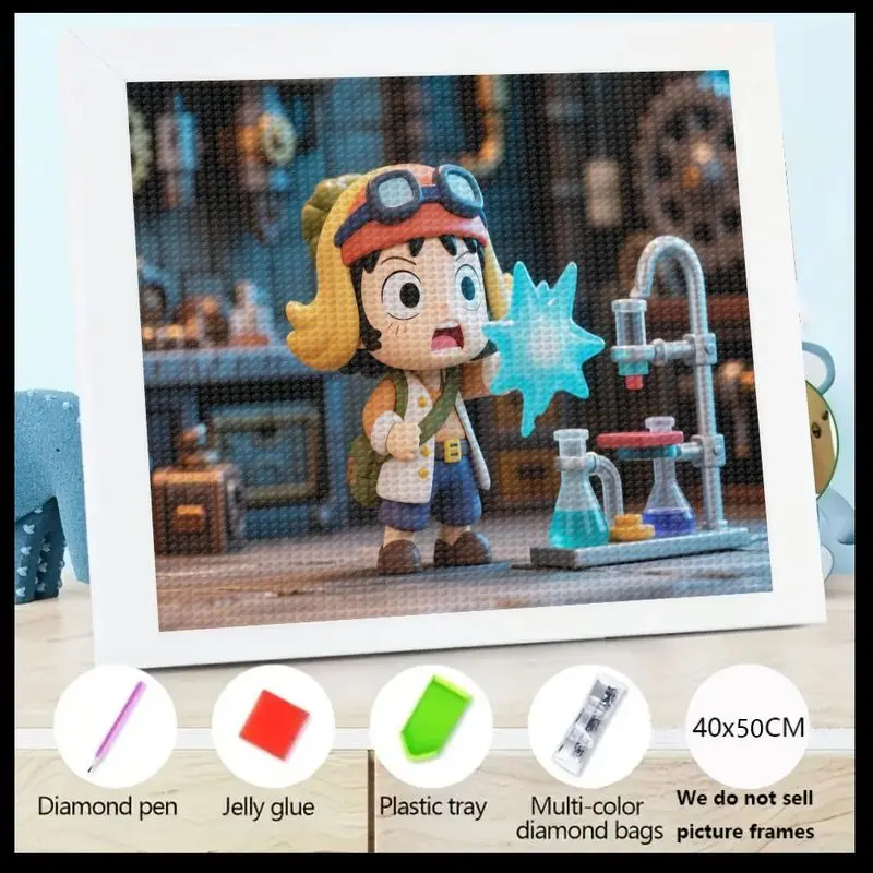 

1 шт. 5D DIY комплект алмазной живописи, милый мультяшный инвентарь, учительская девушка в волшебной лабораторной сцены, полная дрель, круглые бриллианты, кристаллы