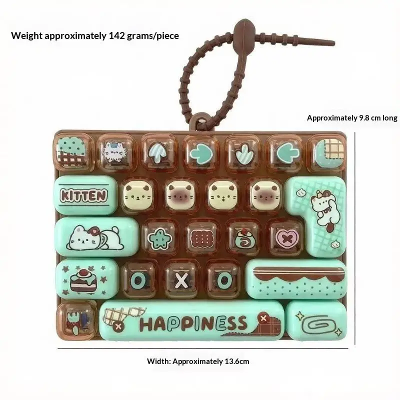 26-Key Keyboard Keychain Stress Relief Button Finger Clicker Backpack Charms