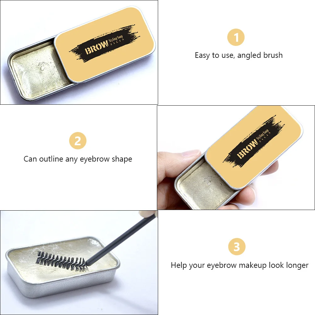 

3Sets Eyebrow Styling Gel Wax Pomade Combo Kit Portable Brow Shaper for Natural Long-Wearing Finish Eyebrow Styling Kit