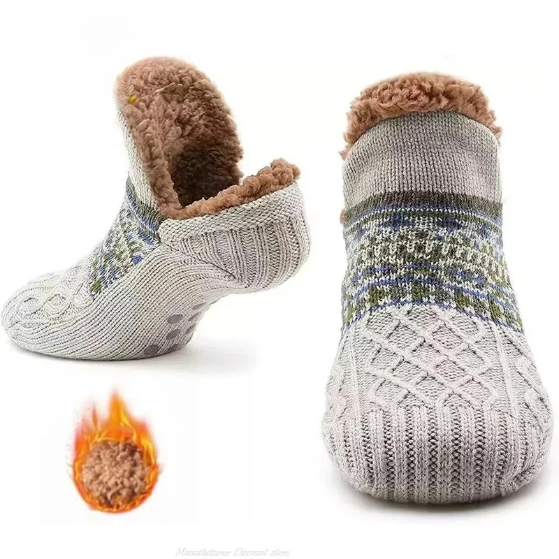 

Super Warm Winter Non-slip Floor Socks Women Men Snow Socks Sleep Carpet Socks Slippers Socks Women Velvet Boot Unsiex Home Wear