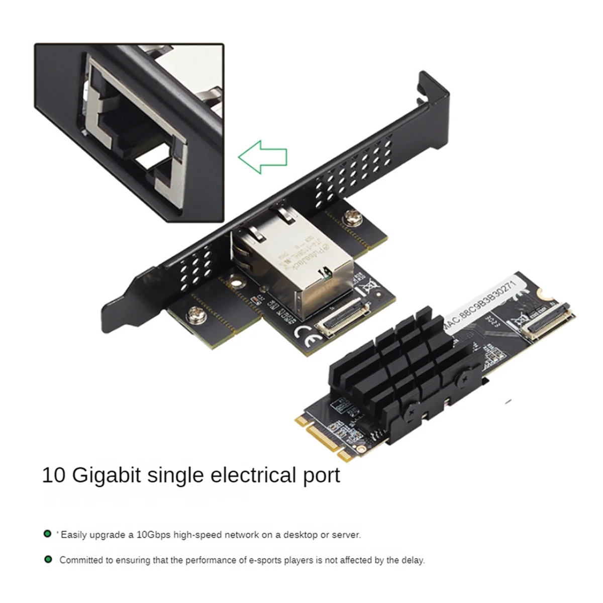 Imagem -02 - Placa Adaptadora de Rede Ethernet Iocrest M.2 para Porta Única 10g Chave Gigabit Nic b 10g 2.5g 1000m Rj45 Lan Chip Aqc107