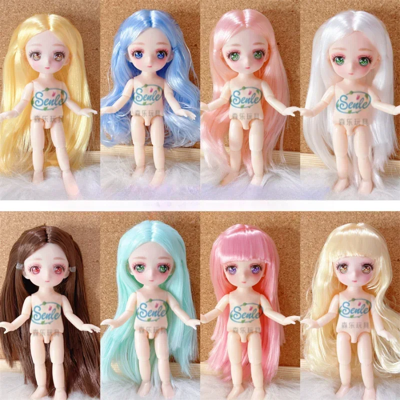 16cm BJD Doll Multiple Movable Joints 3D Simulation Eye Makeup Comic Book Face Girl DIY Toy Children's Plaything Accessories