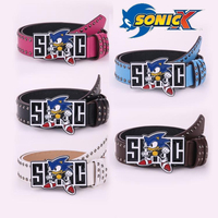 Sonic The Hedgehog Belt Anime Figure Clothing Accessories Cosplay Kawaii Cartoon Character Badge Party Supplies Kids Toys Gifts