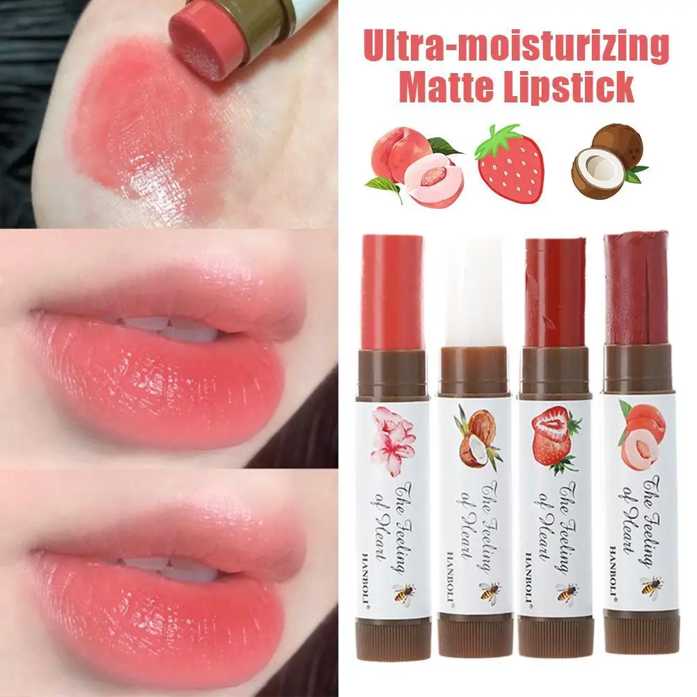 Waterproof Fruit Lip Balm Peach Tea Color Lipstick Lines Lip Natural Changing Color Jelly Lasting Lip Care Plump Moisturizi E7H0