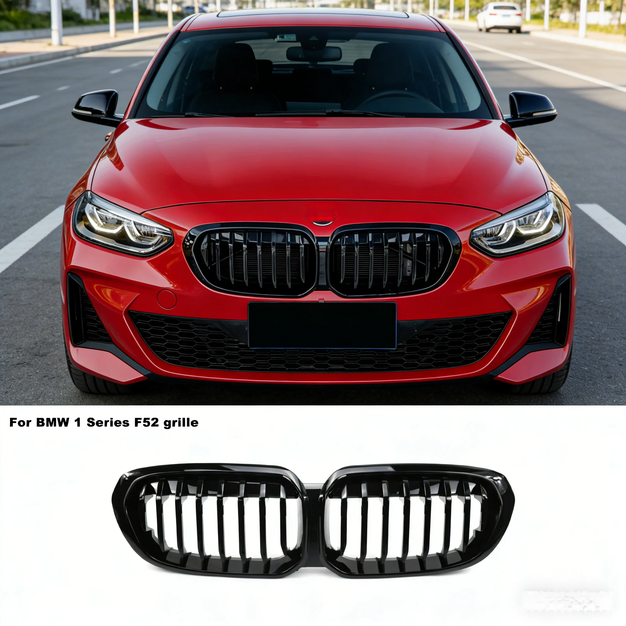 

Передняя решетка радиатора для BMW 1 серии F52, модифицированная с черным спортивным декором, для моделей 120i, 125i, 118i, обновленная решетка с одним элементом
