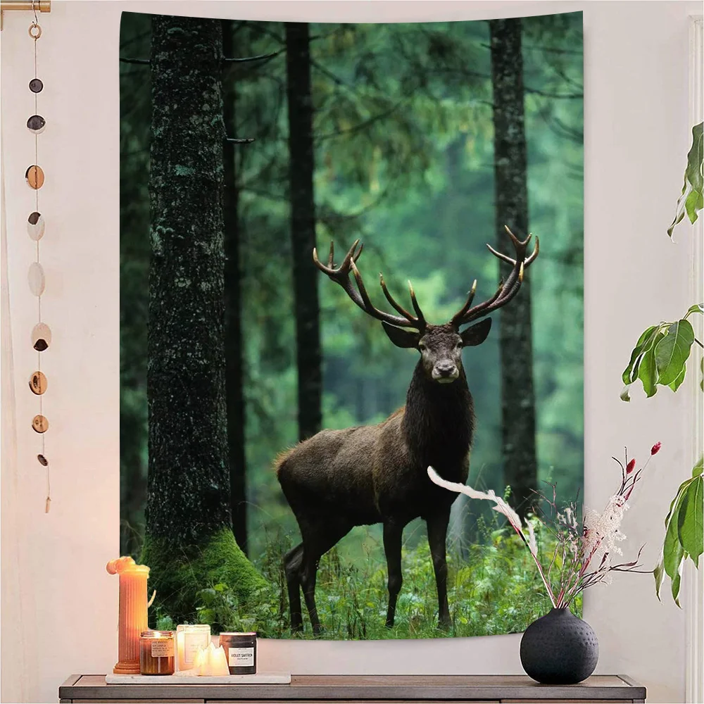 

Green Forest Canvas Cartoon Tapestry Art Science Fiction Room Home Decor Art Home Decor