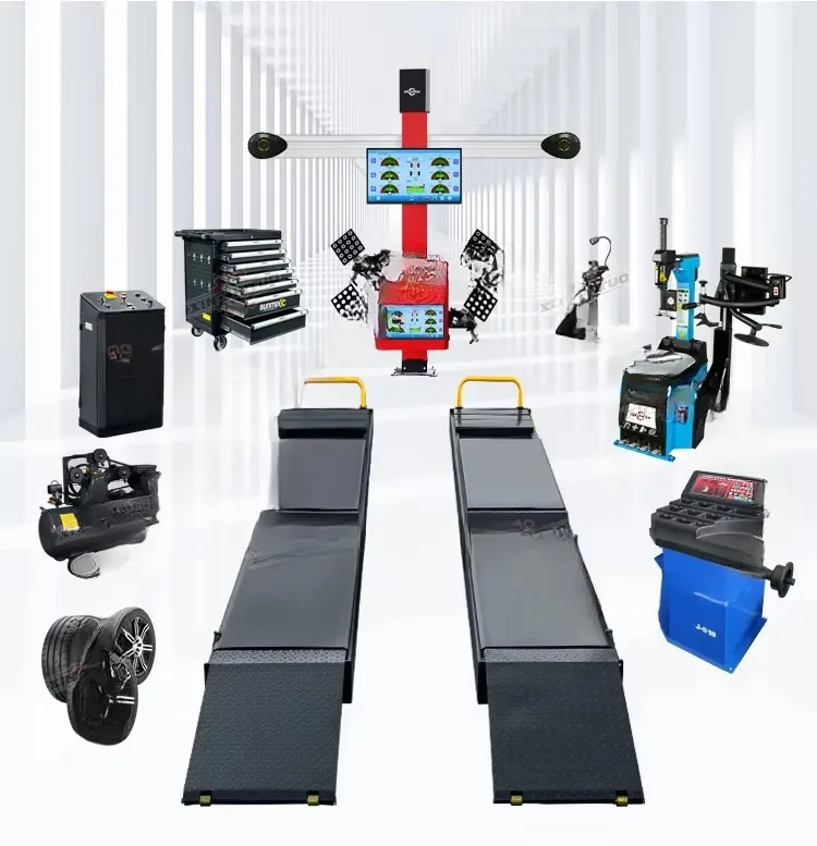 A full set of car lifting front wheel alignment equipment 3D wheel alignment machine