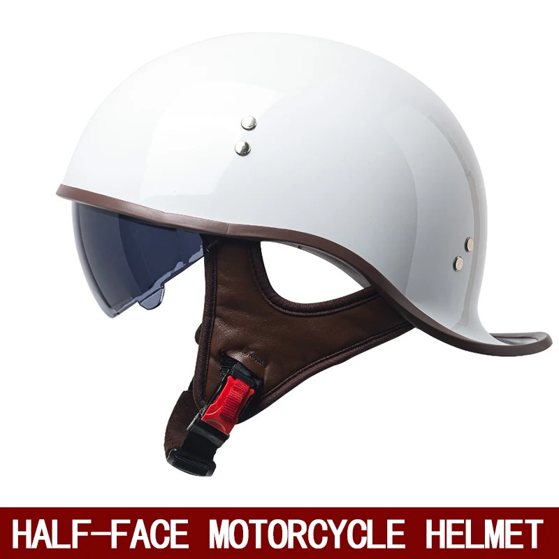 NONE Retro-Halbhelm 3C-Zertifizierung Herren- und Damenmotorrad elektrische Lokomotive Sommer Cross-Country ABS Retro-Motorrad er 5