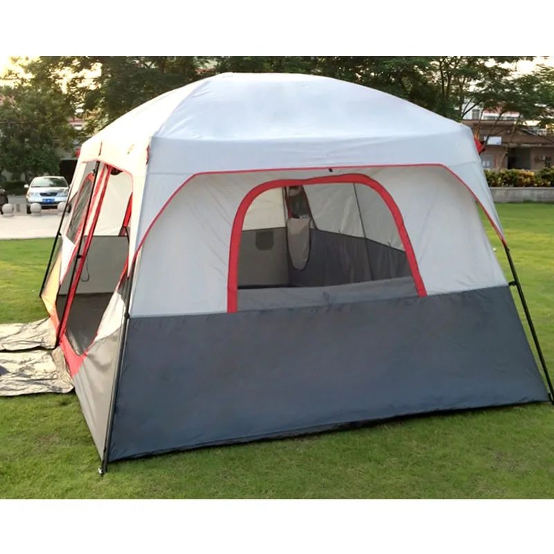 Imagem -05 - Anti-storm Luxo Outdoor Camping Tent Beach Play Grande Espaço Glamping Turista Quartos Viagens em Família uv 50 Mais Beach Play a 12 Pessoas