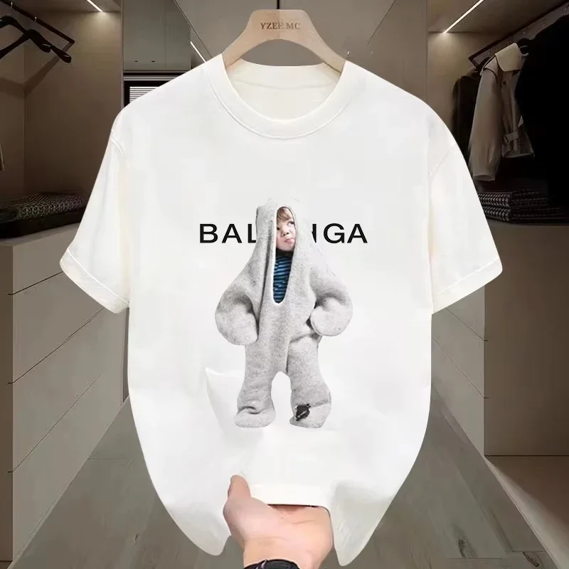 

Мужская футболка с короткими рукавами 2025, хлопок, роскошная, высокое качество, с принтом, бренд, летние вещи