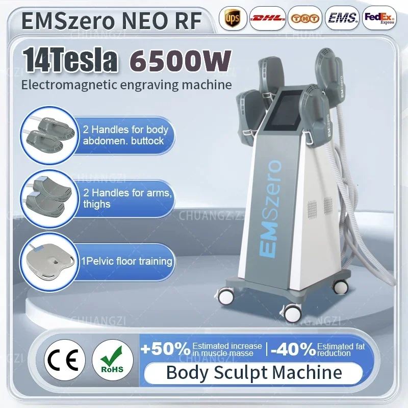 

EMSzero Body Sculpt Electromagnet Slimming 6500W High Power 4 Handles Reducing Fat Machine Beauty Salon New EMS zero Weight Loss