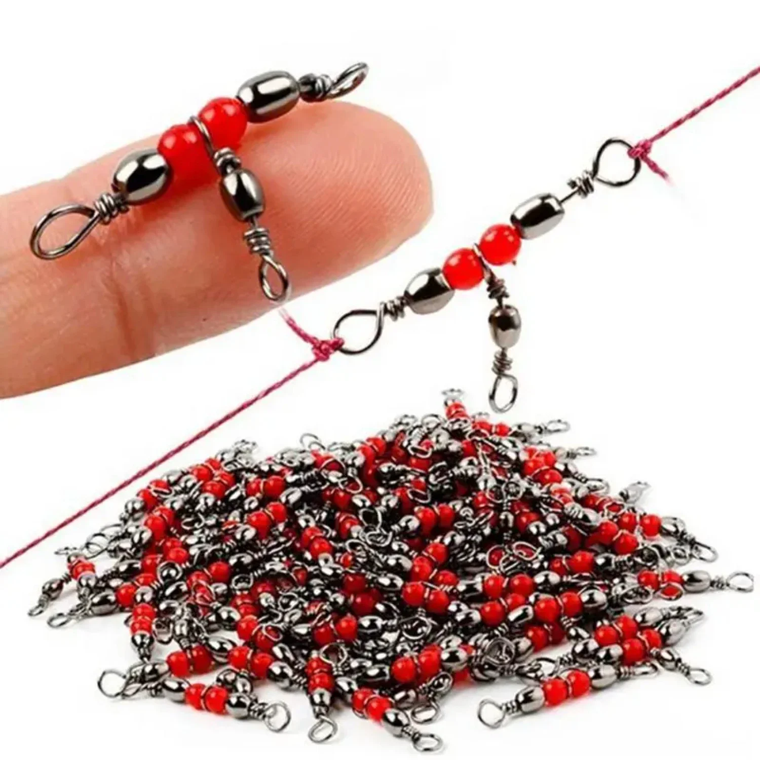 

10/20/50pcs 3 Way Fishing Rolling Brass Barrel Triple Swivels Bearing Connector Solid Ring Fishing Fishing Tackle Accessories