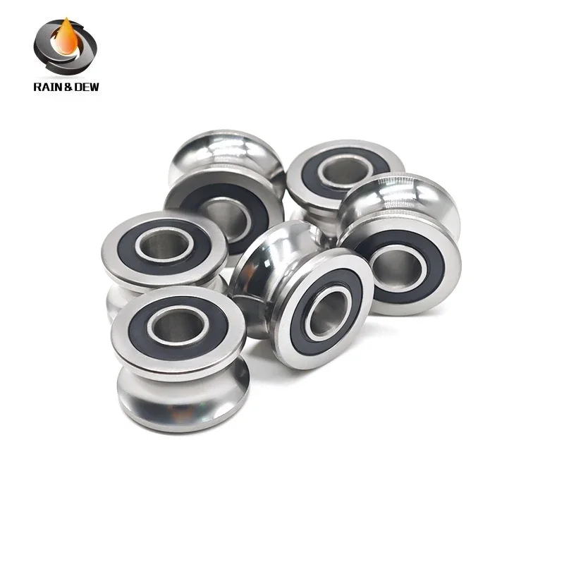 4PCS U/T Cuscinetti per puleggia a gola profondaT22 U22 8x22.5x14.5x13.5mm Tracce delle ruote a rulli Cuscinetto per binario guida a piedi