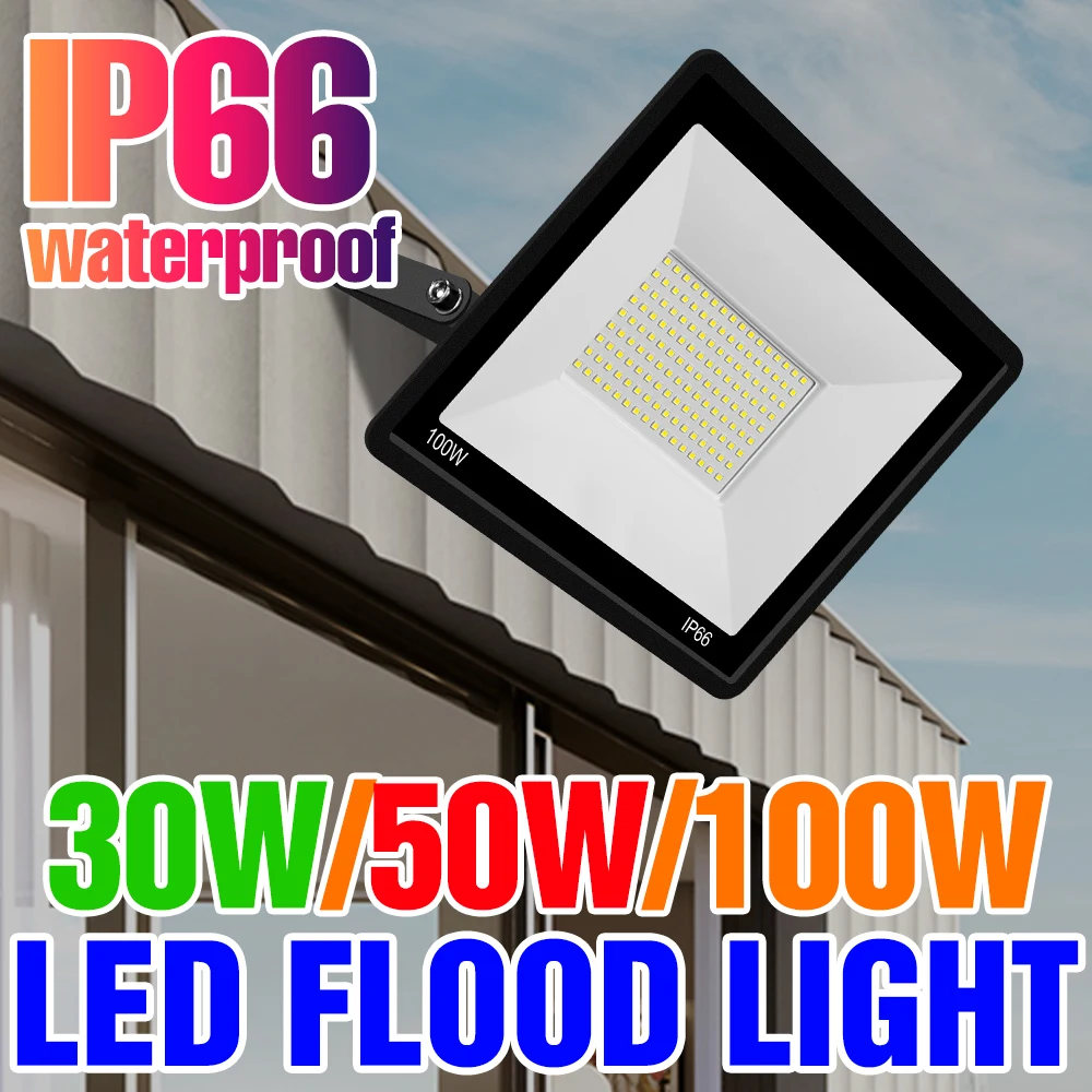 

220V LED Flood Light IP66 Waterproof Spotlight Reflector LED Wall Lamp Outdoor Lighting Garden Street Lamp 10W 20W 30W 50W 100W