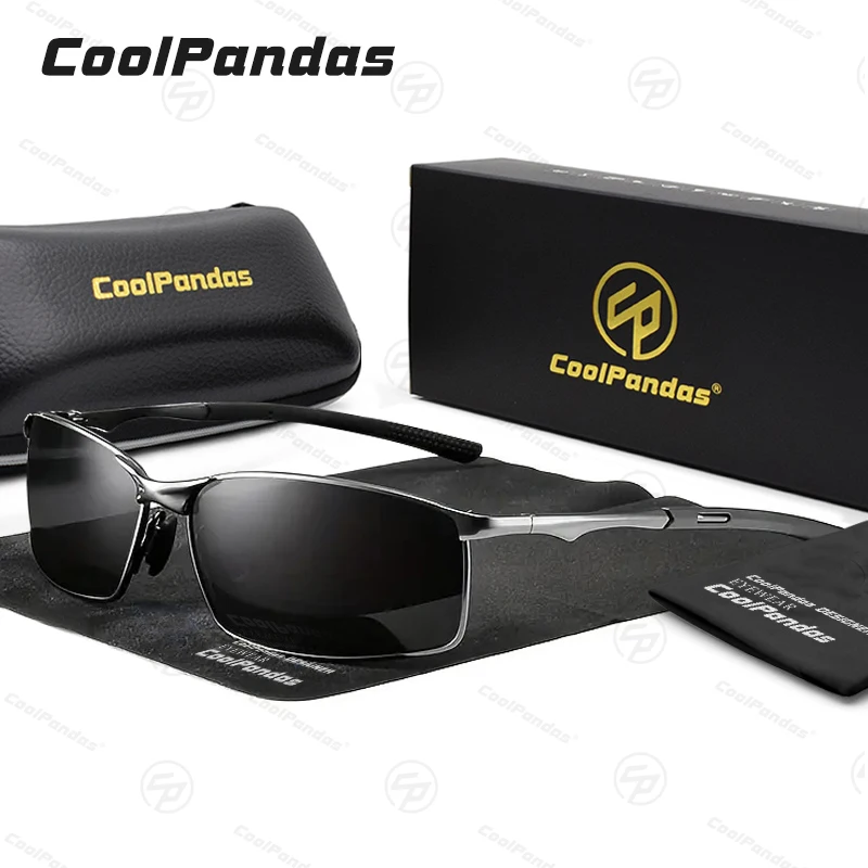 

CoolPandas Classic Rectangle Sunglasses Polarized Men Anti-glare Driving Sun Glasses For Male Trendy Shades Mirror Oculos de sol