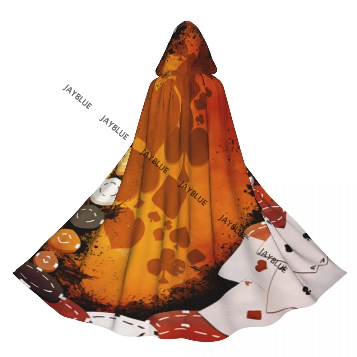 Hooded Cloak Unisex Cloak with Hood Abstract Casino And Poker Pattern Cloak Vampire Witch Cape Cosplay Costume