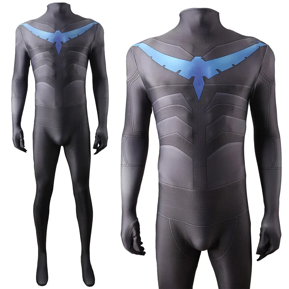 Newest Night Wing Cosplay Costume Spandex Zentai Suits Superhero Bodysuit Jumpsuit Halloween Costume for Adult Kids