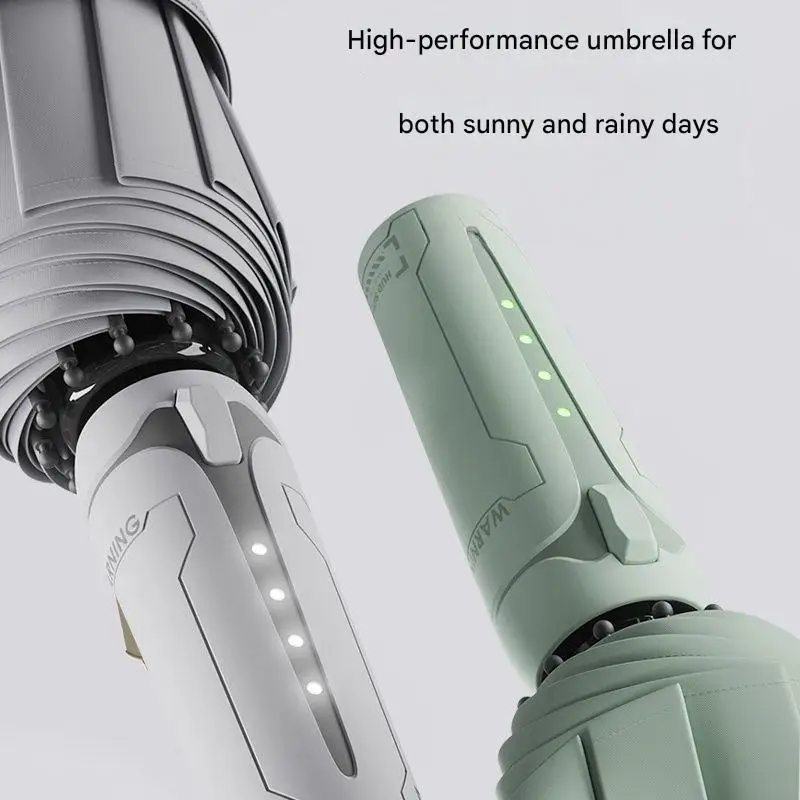 Fully Automatic Short Handle Umbrella Reinforced And Thickened Windproof Rainproof Tri-Fold Car-mounted Sun Protection Umbrella