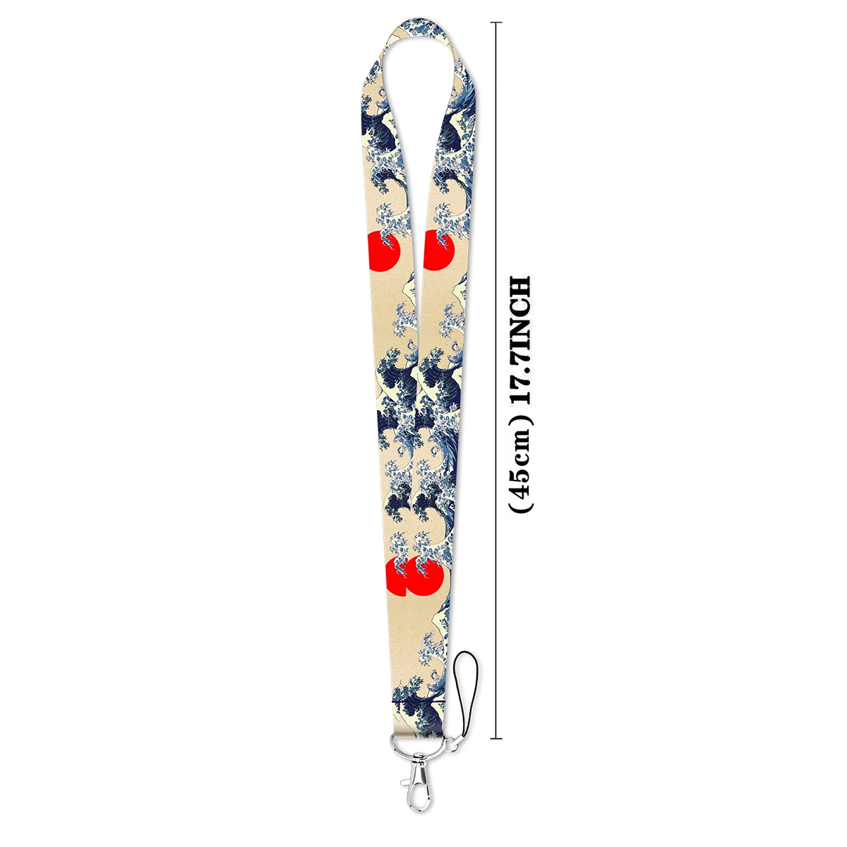 Japanische Wellen-Ausweishalter-Lanyards für Schlüssel, Umhängeband für Kartenabzeichen, Fitnessstudio, Handygurte, Schlüsselanhänger, Schlüsselanhänger, Zubehör, Geschenk – Detail 1