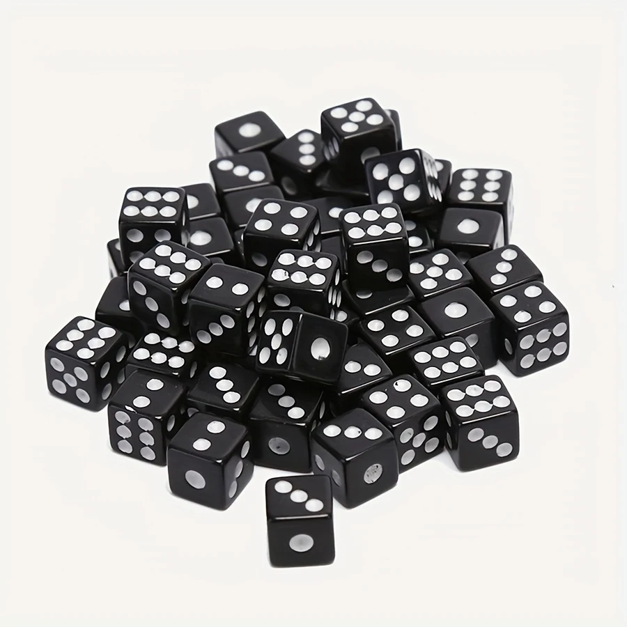 300 قطعة 8 مللي متر مجموعة نرد سداسية الجوانب أبيض أسود أخضر ألوان السائبة نرد آر بي جي لألعاب الطاولة D & D لليالي الكازينو والحفلات JXB #5